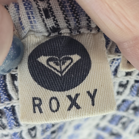 Roxy Blue and White Textured Striped Strapless Dress, Size Large, Y2K - Picture 7 of 7